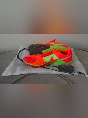 NWOB Zoom Rival XC 6 Cross-Country Spikes  Orange/lime Blast Mens 11.5 W.Bag